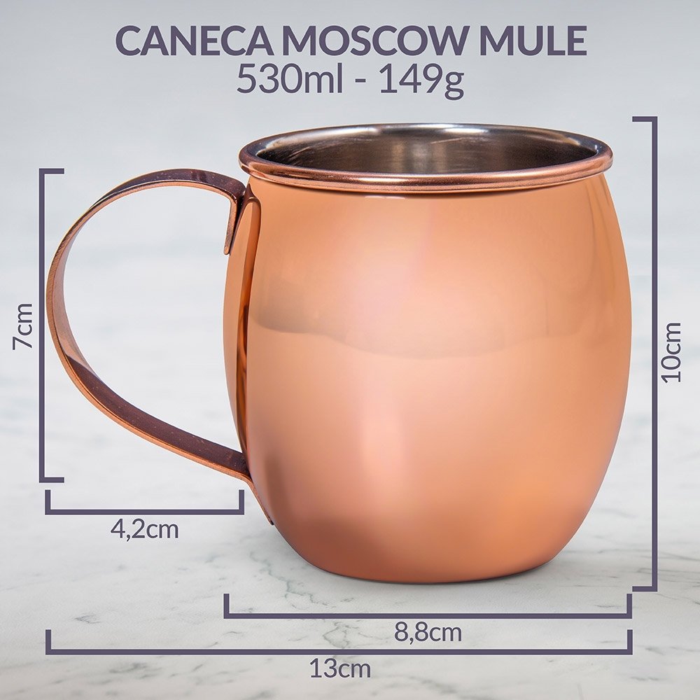 Caneca Moscow Mule Cobre Lisa 530 ml Gourmet Mix