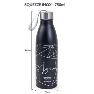 Squeeze Inox No Plastic Preto 750 ml Gourmet Mix