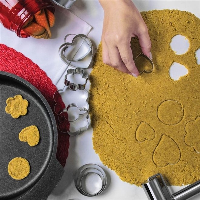 Kit Confeitaria 3 Moldes para Biscoitos Aço Inox Árvore Moda do Chef
