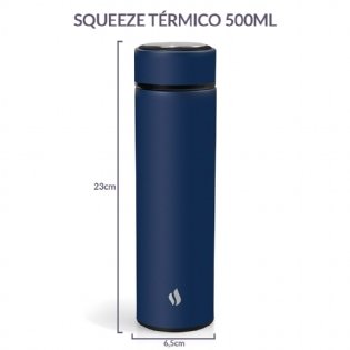 Squeeze Térmico Aço Inox Azul 500 ml Termopro