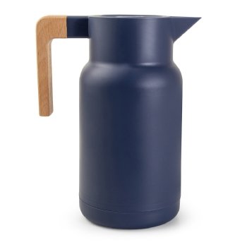 Garrafa Térmica Wood Fashion Azul 1L com Escova de Limpeza Termopro